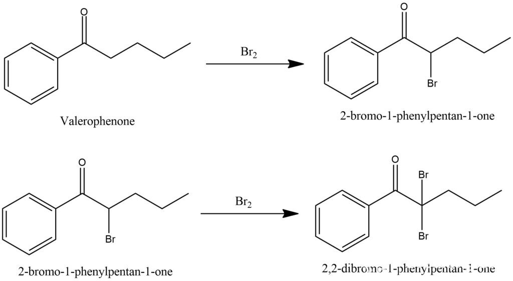 Alpha-bromination of valerophenone