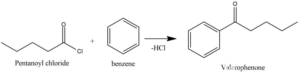 General scheme of Valerophenone synthesis