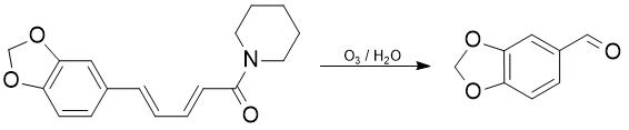 Synthesis piperonal from piperine by ozonolysis