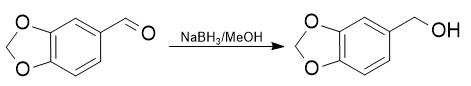 Reduction of piperonal to piperonyl alcohol