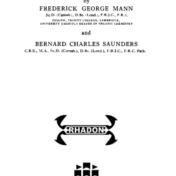 Frederick George Mann, Bernard Charles Saunders. Practical Organic Chemistry. LONGMAN, 1978
