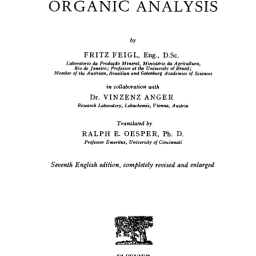 FEIGL SPOT TESTS IN ORGANIC ANALYSIS 1966